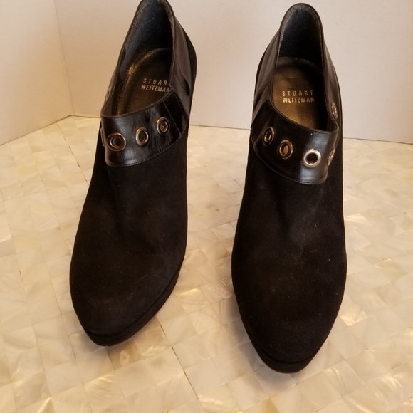 Sturat Weitzman Suede Leather Booties Black 9B - Picture 4 of 7